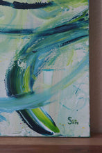 Lade das Bild in den Galerie-Viewer, Abstrakte Malerei auf Leinwand "Circle" - 120x40x1,5cm