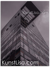 Lade das Bild in den Galerie-Viewer, Schwarz-Weiss-Grau-Architektur-Muster-bunt-Hochhaus-Medienhafen-Deutschland-Mockup-auf-Leinwand