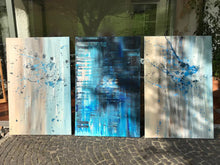 Lade das Bild in den Galerie-Viewer, Abstrakte Malerei auf Leinwand "Blueblocks" - 115x75x1,5cm