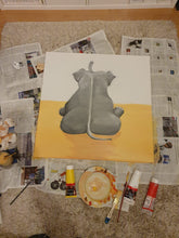 Lade das Bild in den Galerie-Viewer, Reale Malerei auf Leinwand "NCIS Elefant im Raum" - 80x80x1,5cm