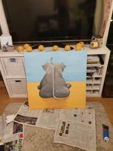 Lade das Bild in den Galerie-Viewer, Reale Malerei auf Leinwand "NCIS Elefant im Raum" - 80x80x1,5cm