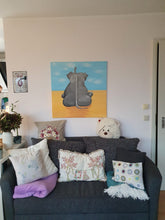 Lade das Bild in den Galerie-Viewer, Reale Malerei auf Leinwand "NCIS Elefant im Raum" - 80x80x1,5cm