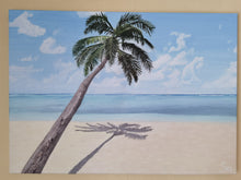 Lade das Bild in den Galerie-Viewer, Reale Malerei auf Leinwand "Palm Beach Maledives" - 70x50x1,5cm