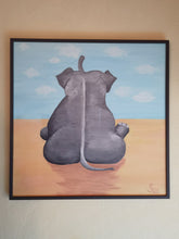 Lade das Bild in den Galerie-Viewer, Reale Malerei auf Leinwand "NCIS Elefant im Raum" - 80x80x1,5cm