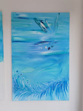 Lade das Bild in den Galerie-Viewer, Abstrakte Malerei auf Leinwand "The sky isn't the limit" - 115x75x1,5cm