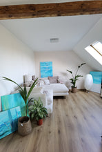 Lade das Bild in den Galerie-Viewer, Abstrakte Malerei auf Leinwand "The sky isn't the limit" - 115x75x1,5cm