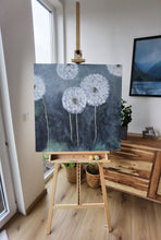 Lade das Bild in den Galerie-Viewer, Abstrakte Malerei auf Leinwand "Löwenzahn in Blüte-Bloom" - 80x80x1,5cm