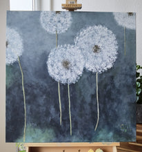 Lade das Bild in den Galerie-Viewer, Abstrakte Malerei auf Leinwand "Löwenzahn in Blüte-Bloom" - 80x80x1,5cm