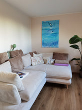 Lade das Bild in den Galerie-Viewer, Abstrakte Malerei auf Leinwand "The sky isn't the limit" - 115x75x1,5cm