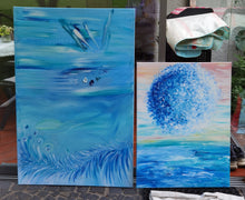 Lade das Bild in den Galerie-Viewer, Abstrakte Malerei auf Leinwand "New Horizons" - 80x60x1cm