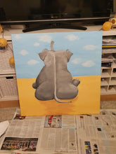 Lade das Bild in den Galerie-Viewer, Reale Malerei auf Leinwand &quot;NCIS Elefant im Raum&quot; - 80x80x1,5cm
