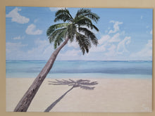 Lade das Bild in den Galerie-Viewer, Reale Malerei auf Leinwand &quot;Palm Beach Maledives&quot; - 70x50x1,5cm

