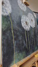 Lade das Bild in den Galerie-Viewer, Abstrakte Malerei auf Leinwand &quot;Löwenzahn in Blüte-Bloom&quot; - 80x80x1,5cm
